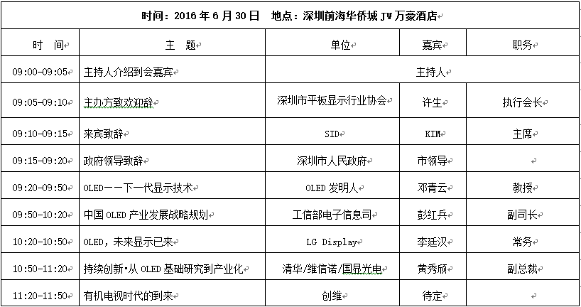 2016中國國際OLED產(chǎn)業(yè)大會會議通知